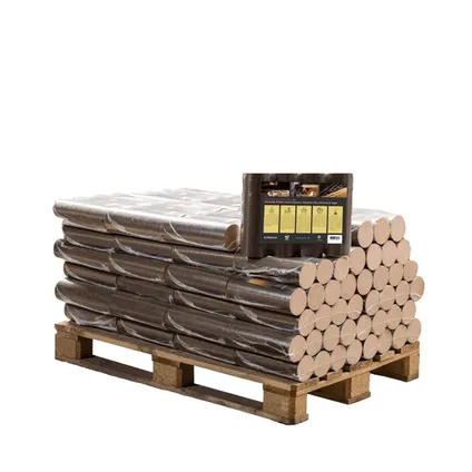 Houtbriketten - Ronde Beuk Halve Pallet 48 Pakken X 10kg (480kg)